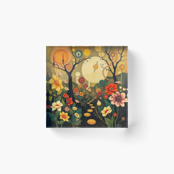 Item preview,  A Beautiful Flower Garden painting inspired by Gustav Klimt designed and sold by Vintage Designs +.