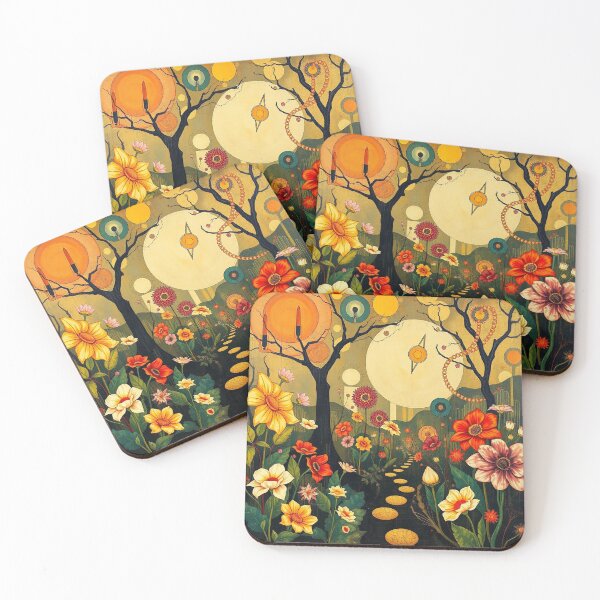 Item preview,  A Beautiful Flower Garden painting inspired by Gustav Klimt designed and sold by Vintage Designs +.