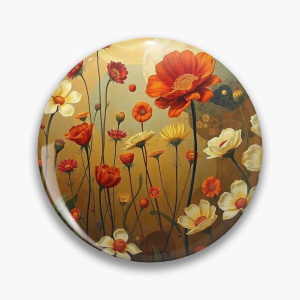 Item preview, A Beautiful Flower Garden painting inspired by Gustav Klimt designed and sold by Vintage Designs +.
