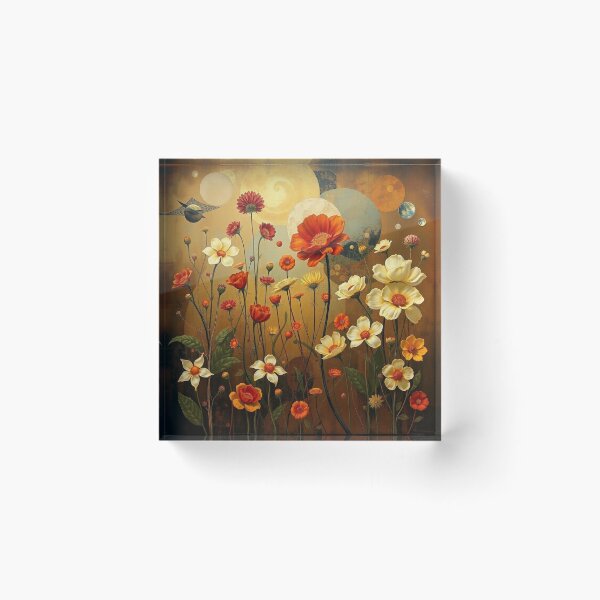 Item preview, A Beautiful Flower Garden painting inspired by Gustav Klimt designed and sold by Vintage Designs +.