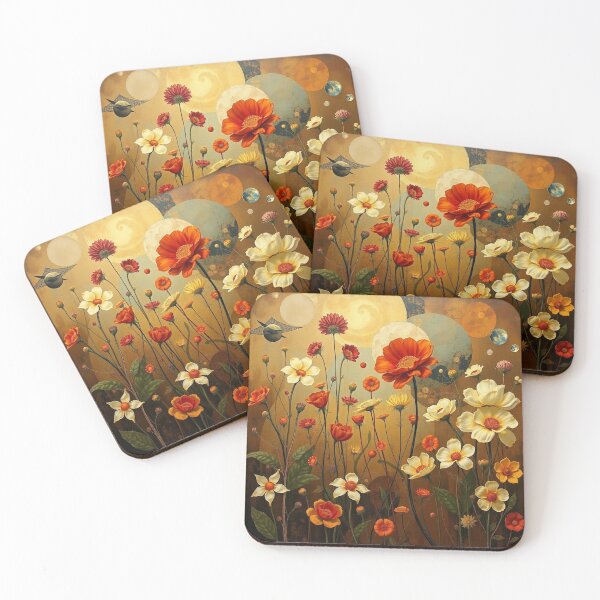 Item preview, A Beautiful Flower Garden painting inspired by Gustav Klimt designed and sold by Vintage Designs +.