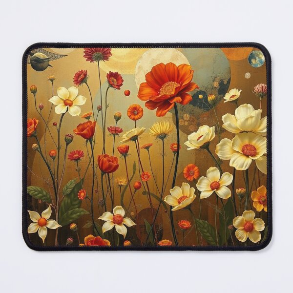 Item preview, A Beautiful Flower Garden painting inspired by Gustav Klimt designed and sold by Vintage Designs +.