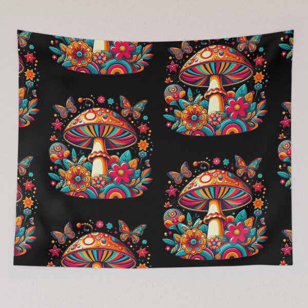Item preview, Psychedelic Mushroom with Retro Vibes designed and sold by Rawecz Studio.