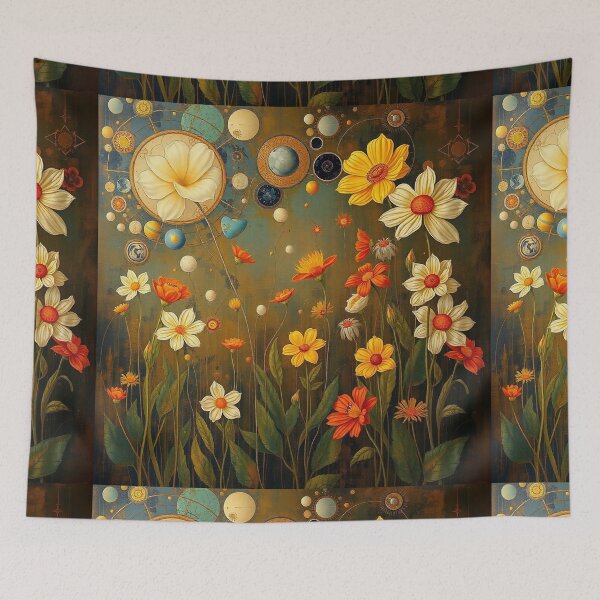 Item preview,  A Beautiful Flower Garden painting inspired by Gustav Klimt designed and sold by Vintage Designs +.