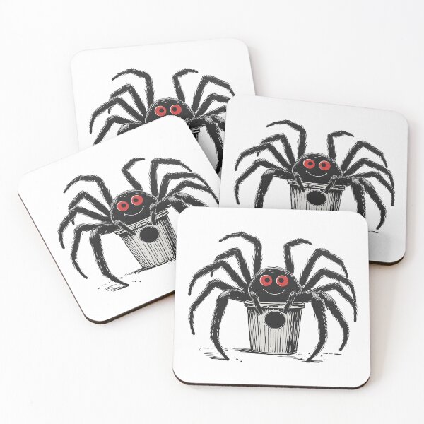 Item preview, A unique t-shirt design featuring a simple black ink line drawing of a spider coming out of a trash can, perfect for gifting to someone you love designed and sold by postprocess.