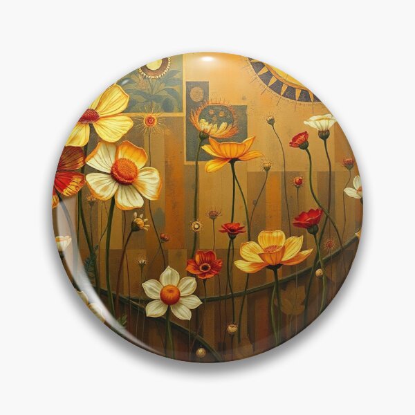 Item preview, A Beautiful Flower Garden painting inspired by Gustav Klimt designed and sold by Vintage Designs +.