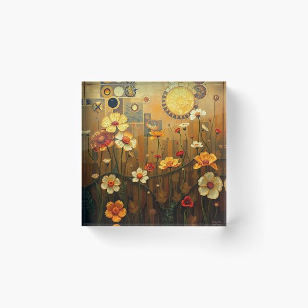 Item preview, A Beautiful Flower Garden painting inspired by Gustav Klimt designed and sold by Vintage Designs +.