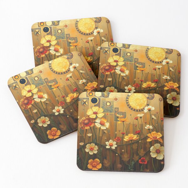 Item preview, A Beautiful Flower Garden painting inspired by Gustav Klimt designed and sold by Vintage Designs +.