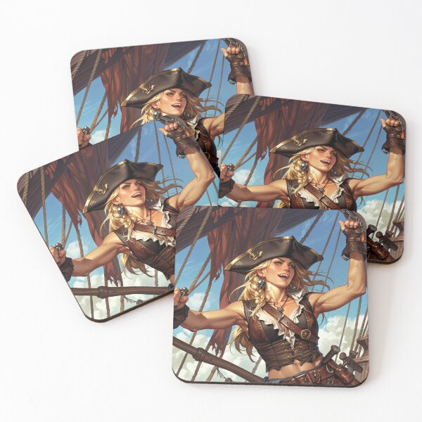 Item preview, Vintage Manga style Red Head Pirate Queen Anne Bonney vintage Anime Manga Illustration designed and sold by Vintage Designs +.