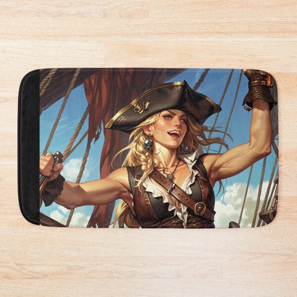 Item preview, Vintage Manga style Red Head Pirate Queen Anne Bonney vintage Anime Manga Illustration designed and sold by Vintage Designs +.