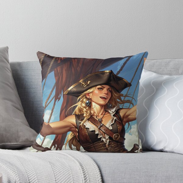 Item preview, Vintage Manga style Red Head Pirate Queen Anne Bonney vintage Anime Manga Illustration designed and sold by Vintage Designs +.