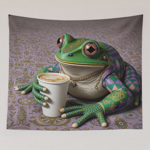 Item preview, Coffee Frog on the Carpet designed and sold by HabitableMoons.