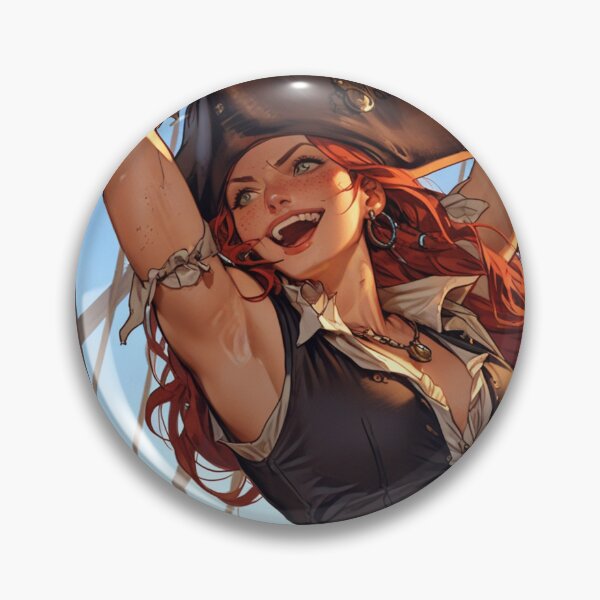Item preview,  Vintage Manga style Red Head Pirate Queen Anne Bonney vintage Anime Manga Illustration designed and sold by Vintage Designs +.