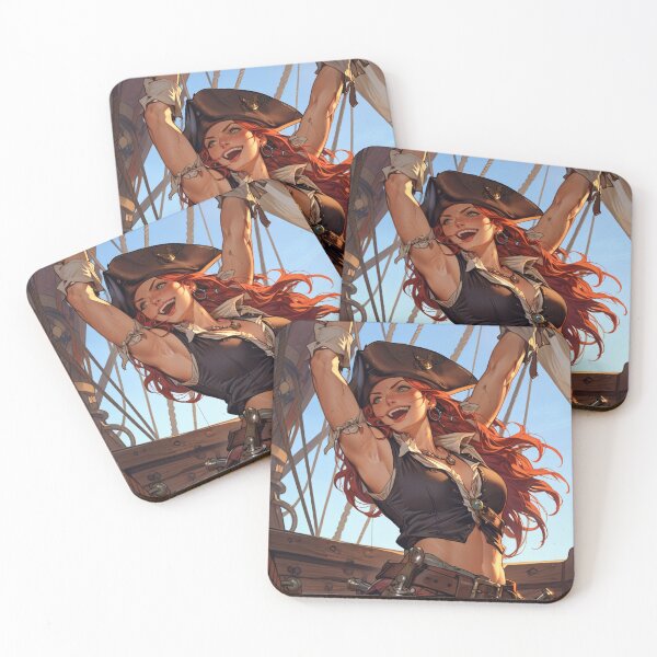Item preview,  Vintage Manga style Red Head Pirate Queen Anne Bonney vintage Anime Manga Illustration designed and sold by Vintage Designs +.