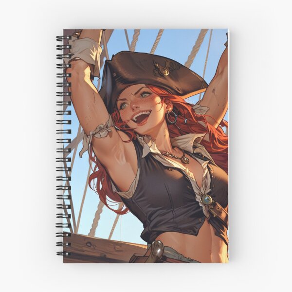 Item preview,  Vintage Manga style Red Head Pirate Queen Anne Bonney vintage Anime Manga Illustration designed and sold by Vintage Designs +.