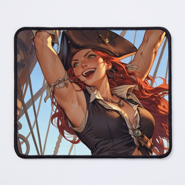 Item preview, Vintage Manga style Red Head Pirate Queen Anne Bonney vintage Anime Manga Illustration designed and sold by Vintage Designs +.