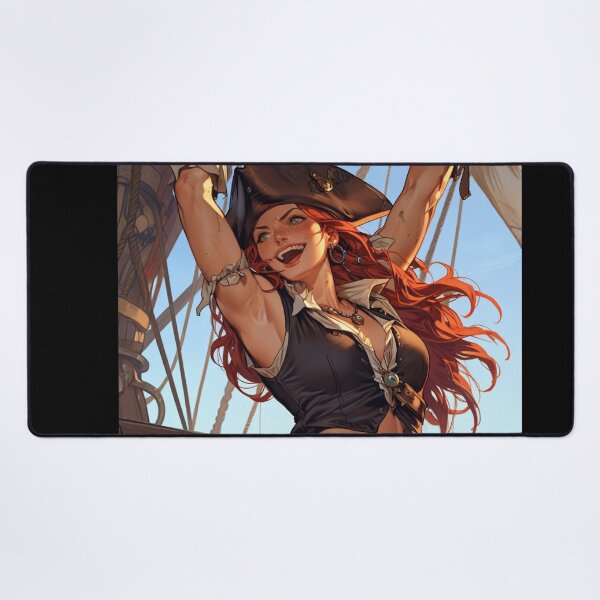 Item preview,  Vintage Manga style Red Head Pirate Queen Anne Bonney vintage Anime Manga Illustration designed and sold by Vintage Designs +.