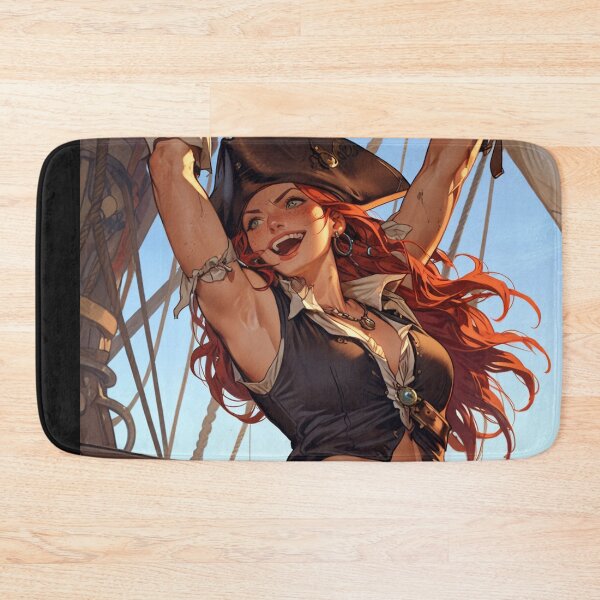 Item preview,  Vintage Manga style Red Head Pirate Queen Anne Bonney vintage Anime Manga Illustration designed and sold by Vintage Designs +.