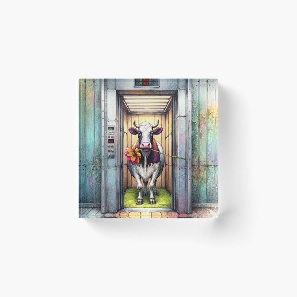 Item preview, Funny Cow in the Elevator designed and sold by M-Y-A-R-T-.