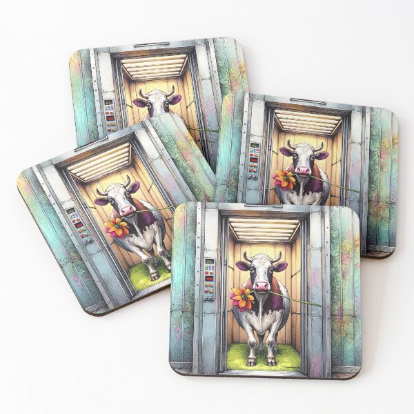 Item preview, Funny Cow in the Elevator designed and sold by M-Y-A-R-T-.
