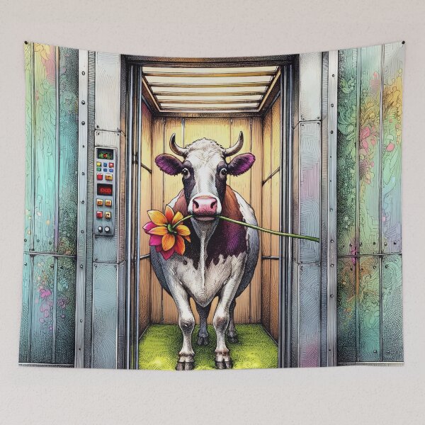 Item preview, Funny Cow in the Elevator designed and sold by M-Y-A-R-T-.