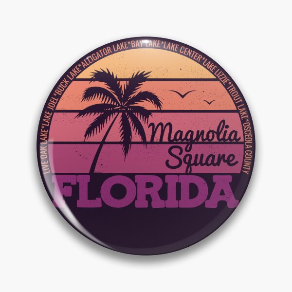 Item preview, Magnolia Square Florida Sunset Retro Vintage Local Pride Logo designed and sold by CRHPOD20.