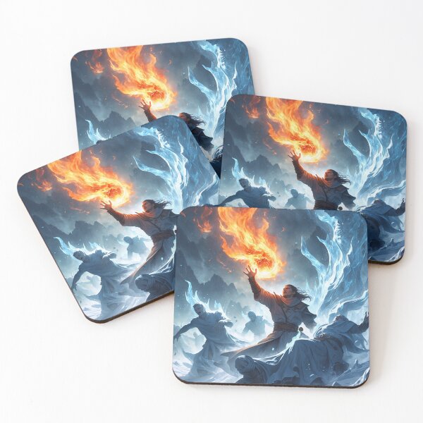 Item preview, Frozen Abyss Ignited: Protagonist’s Fiery Defiance in Blizzard designed and sold by Astraliscape.