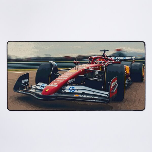 Item preview, Charles Leclerc racing his 2025 F1 car abstract designed and sold by Rodissimus1984.
