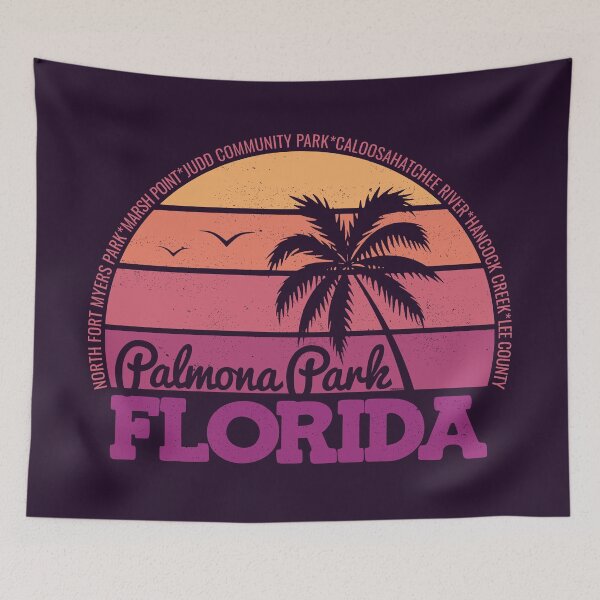 Item preview, Palmona Park Florida Sunset Retro Vintage Local Pride Logo designed and sold by CRHPOD20.