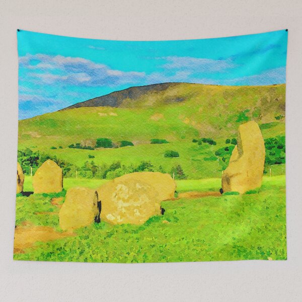 Item preview, Watercolor painting of Castlerigg Stone Circle in Lake District,England designed and sold by GestaltImagery.