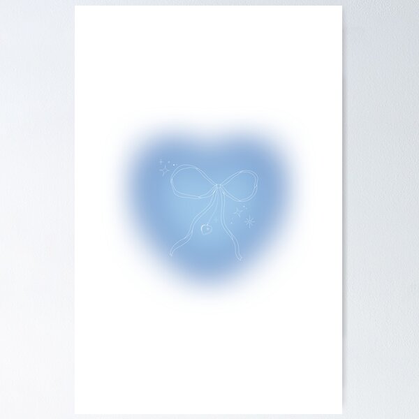 Item preview, Aesthetic Blue Bow Heart Phone Case designed and sold by AIObyisabele.