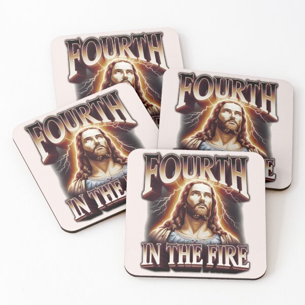 Item preview, Daniel 3:25 – Fourth in the Fire | Bootleg-Style Jesus Art | Christian Bible Verse designed and sold by  KnitLuv.