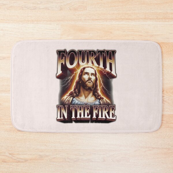 Item preview, Daniel 3:25 – Fourth in the Fire | Bootleg-Style Jesus Art | Christian Bible Verse designed and sold by KnitLuv.