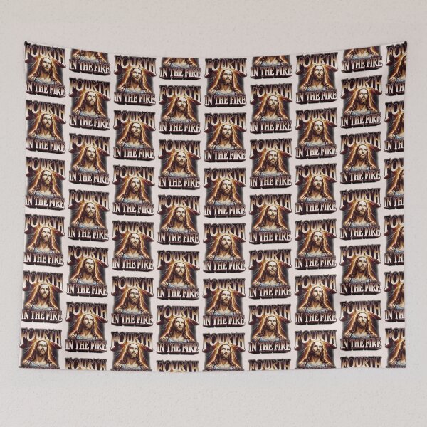 Item preview, Daniel 3:25 – Fourth in the Fire | Bootleg-Style Jesus Art | Christian Bible Verse designed and sold by KnitLuv.