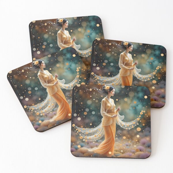 Item preview,  Beautiful Japanese geisha in sparkles,  kimono, golden   designed and sold by Coolparrotgirl.