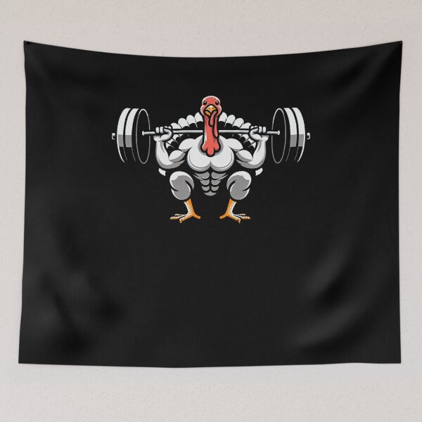 Item preview, Muscle Turkey Squatting gym funny thanksgiving workout humor designed and sold by snowry.