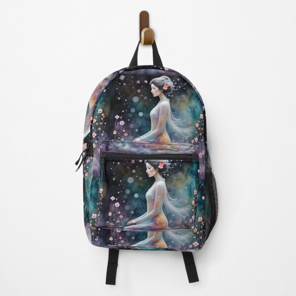 Item preview, Beautiful Japanese geisha in sparkles, kimono, purple, flowers designed and sold by Coolparrotgirl.