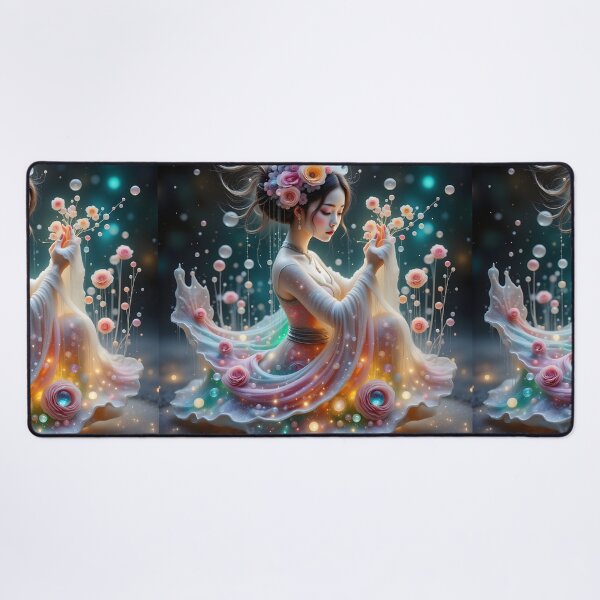 Item preview,  Beautiful Japanese geisha in sparkles,  kimono, purple, flowers   designed and sold by Coolparrotgirl.