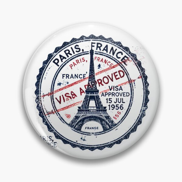 Item preview, Vintage Paris Travel Stamp – Retro Passport Stamp with Eiffel Tower designed and sold by Designeerguy.