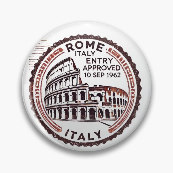 Item preview, Vintage Rome Travel Stamp – Retro Passport Stamp with Colosseum designed and sold by Designeerguy.