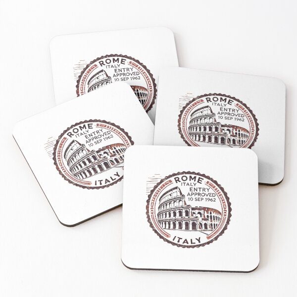 Item preview, Vintage Rome Travel Stamp – Retro Passport Stamp with Colosseum designed and sold by Designeerguy.