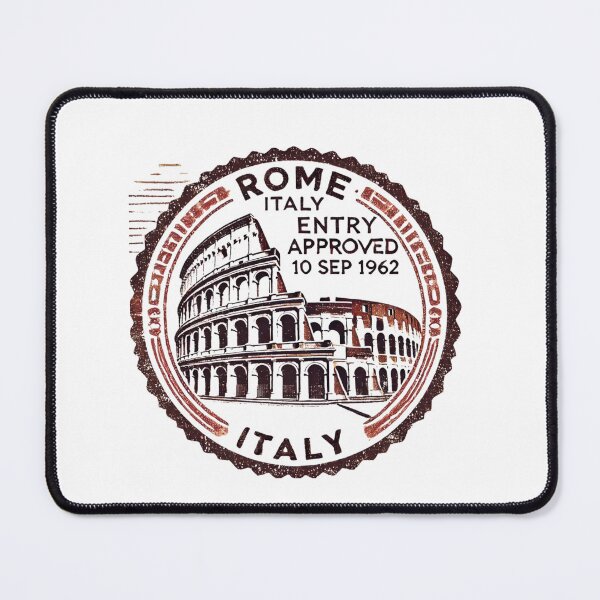 Item preview, Vintage Rome Travel Stamp – Retro Passport Stamp with Colosseum designed and sold by Designeerguy.