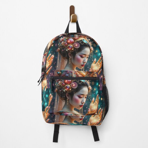 Item preview, Beautiful Japanese geisha in sparkles, kimono, gold, bubbles designed and sold by Coolparrotgirl.