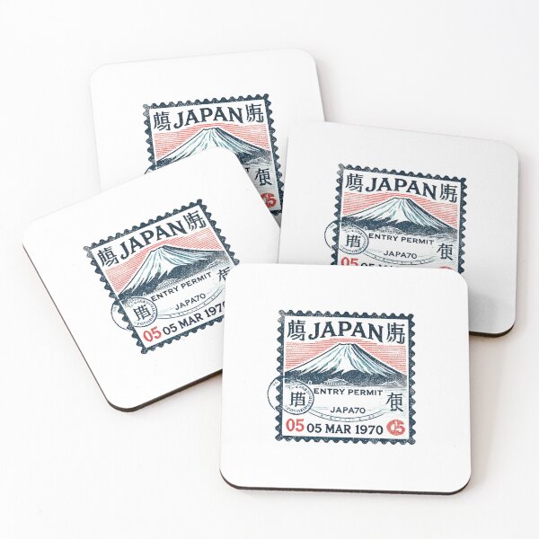 Item preview, Vintage Japan Travel Stamp – Retro Passport Stamp with Mount Fuji designed and sold by Designeerguy.