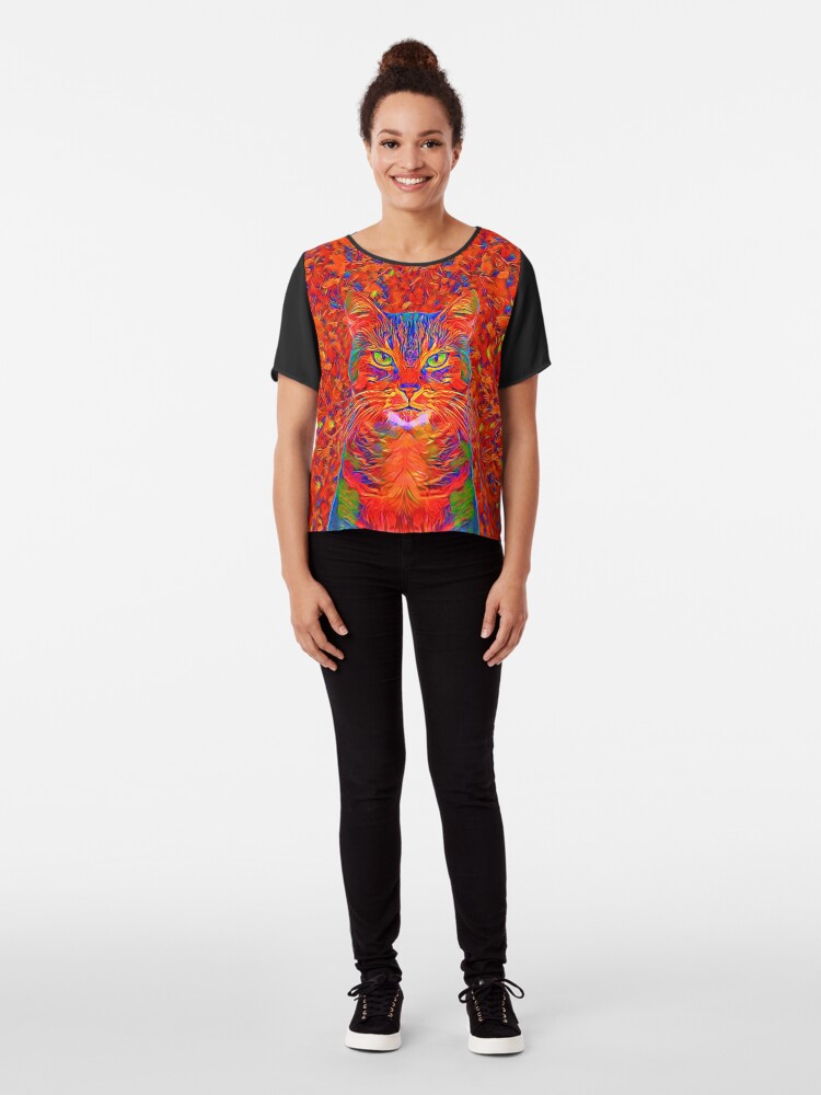 Alternate view of Red Cat Chiffon Top