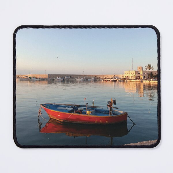 Item preview, Molfetta Harbor: Little Boat at Sunset designed and sold by EpicVistas.