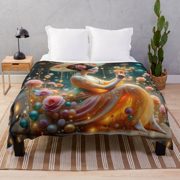 Item preview, Beautiful Japanese geisha in sparkles, kimono, gold, bubbles designed and sold by Coolparrotgirl.