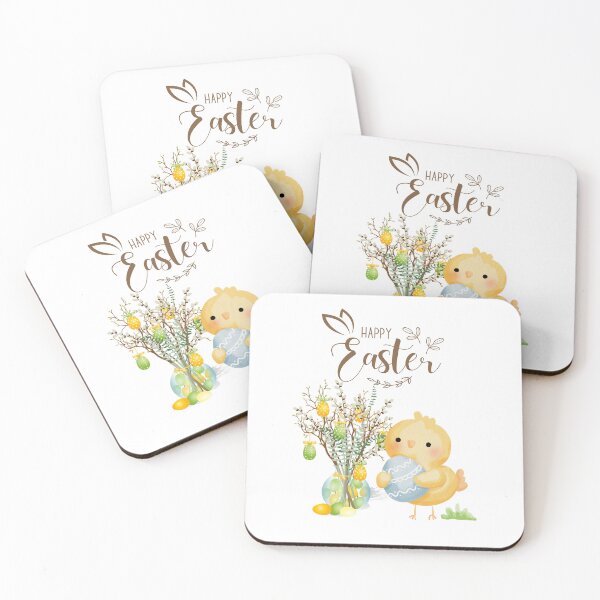Item preview, Happy Easter , Cute Chick And Easter Eggs designed and sold by made4noise.