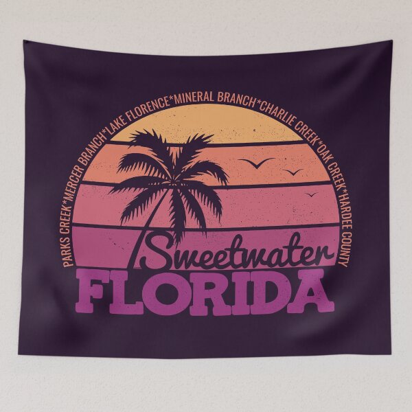 Item preview, Sweetwater Florida Retro Sunset Local Pride Logo designed and sold by CRHPOD20.
