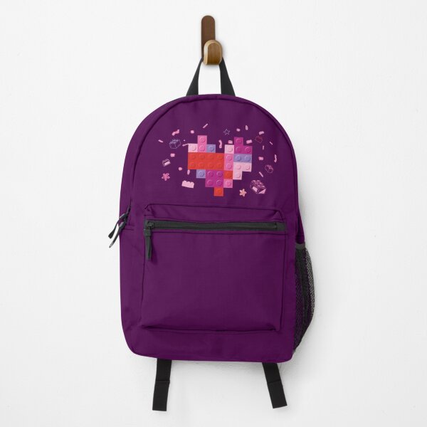 Item preview, Purple and Pink Brick Heart - confetti doodles designed and sold by YonderAndBeyond.